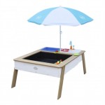 Masuta copii 2 in 1- Spatiu de joaca Linda pentru Gradina - Cuite cu Nisip Chiuveta cu Apa si Umbrala Axi